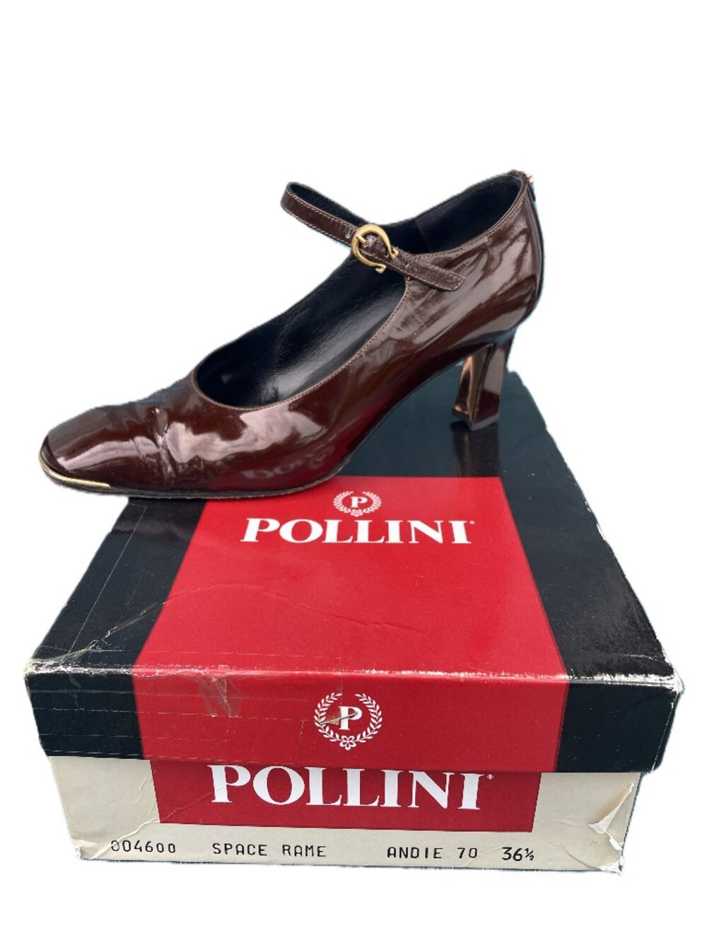 Pollini Patent Leather Mary Janes – Copper color, size 36-1/2 in original box